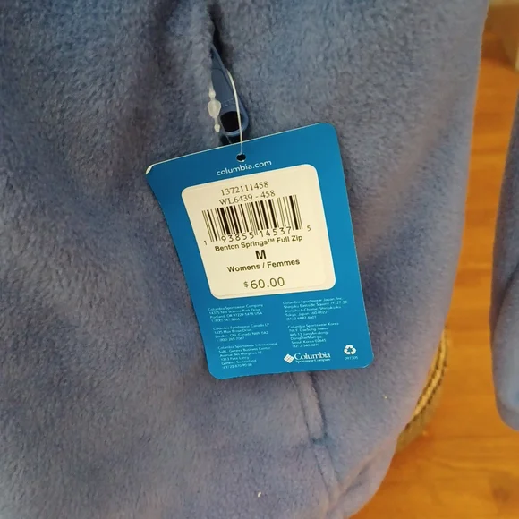 NWT Columbia Fleece Zip-up - Picture 3 of 3